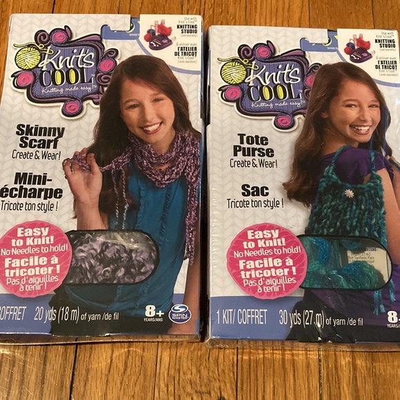 4 Knits Cool Knitting Made Easy Knit Cool Skinny Scarf and Tote Purse - Picture 3 of 3